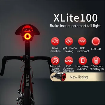 

USB Rechargeable Bicycle Lights Intelligent Sensor Turn Signal Brake Bike Taillights MTB Road Bike Saddle Rear Smart Bike Lights