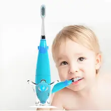 Новая Детская электрическая зубная щетка, мягкая батарея для волос, автоматическая зубная щетка для детей 3-12 лет+ 3 щетки