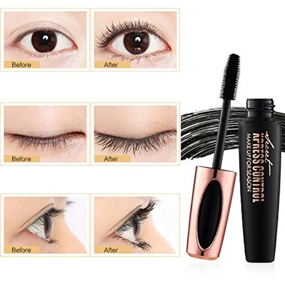 4DSilk Fiber Lash Mascara Водостойкая тушь для наращивания ресниц Черная Толстая Удлиняющая косметика для ресниц завитые ресницы