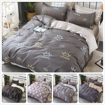 

Nordic Concise Duvet Cover AB Side 3/4 pcs Bedding Set Couple Double Size Bed Linen Full King Queen Bedlinens 200x230 220x240 cm