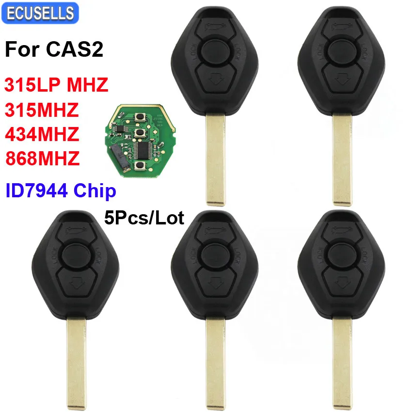 

5 Pcs/Lot 3 Button Remote Smart Key 315LP MHZ 315MHZ 433MHZ 868MHZ for BMW CAS2 1 3 5 6 Series X5 ID7944 Chip HU92 Uncut Blade