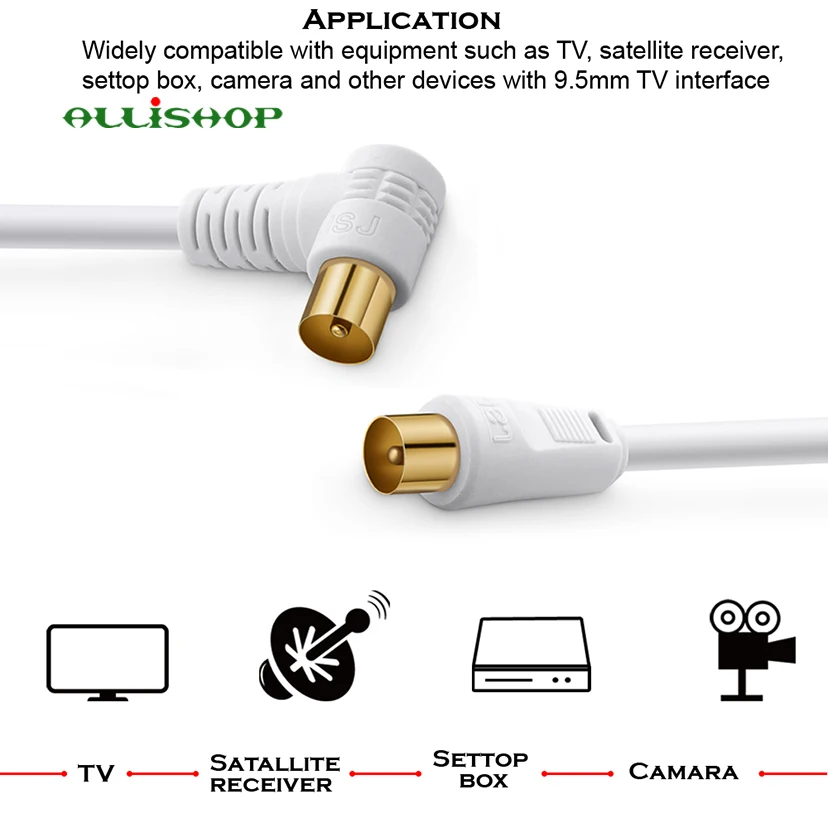 90 градусов под прямым углом ТВ 9,5 мм штекер к ТВ мужской коаксиальный кабель Flylead антенный разъем-Разъем RF RG6 спутниковый антенный кабель