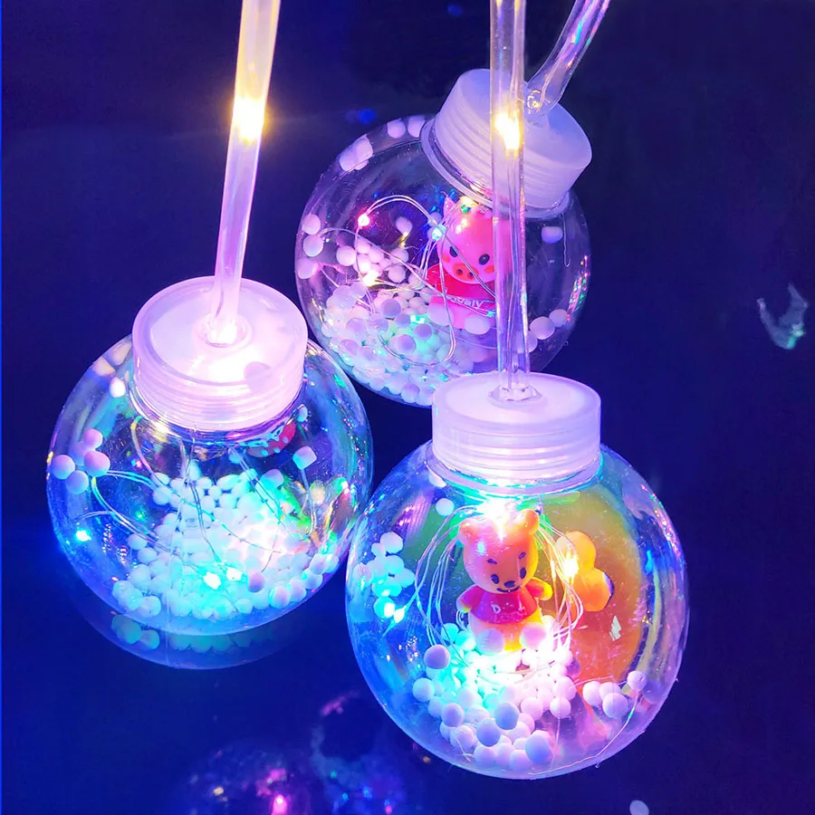 New Novelty Three-speed Handle Colorful Flashing LED Light Luminous Toys for Children Portable Wave Ball Soft Lantern Toy Kids