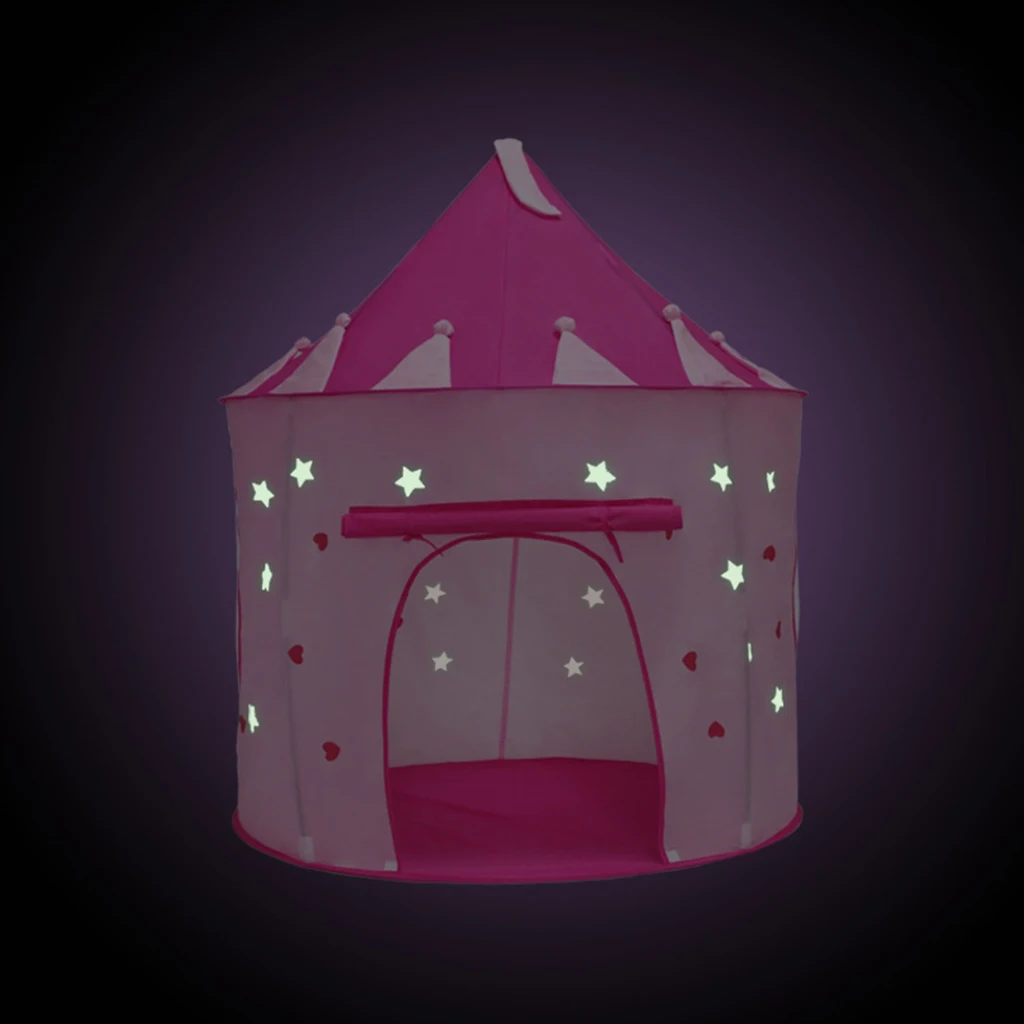 Folding Luminescent Mongolia Pop Up Playhouse Princess Tent + Floor Cushion Carpet Kids Toy