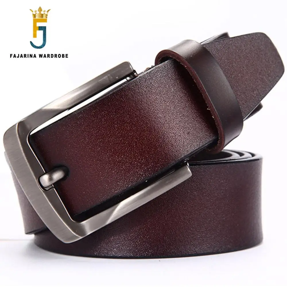 FAJARINA Men's Fashion Pin Buckle Metal Real Genuine Leather Belt Casual Styles Design Cowhide Belts Men Accessories N17FJ577