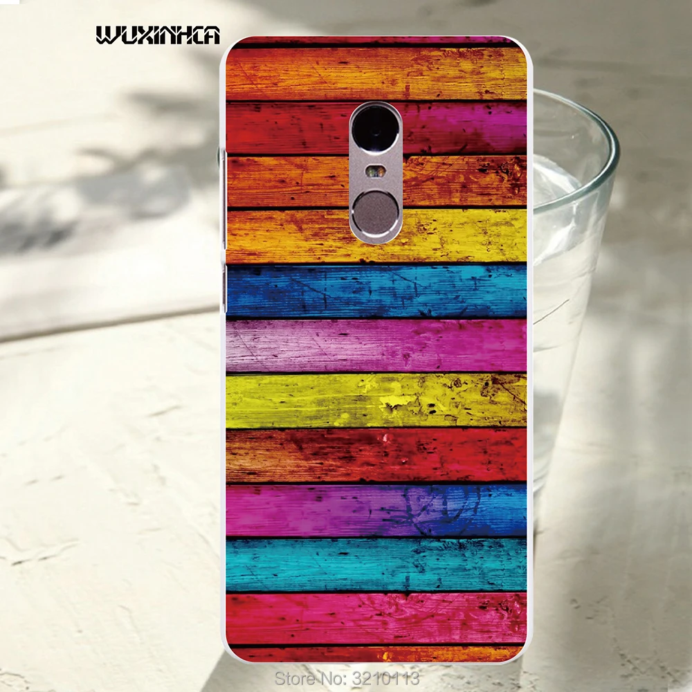 

WUXINHCA For xiaomi redmi note 4 Cases Hight Quality Plastic hard PC Back Cover Color wood cell Mobile Phone Case