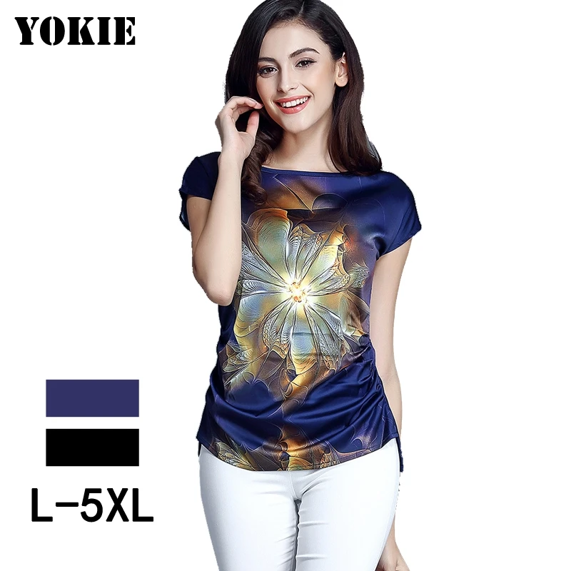 Ceny 2018 Lato kobiet topy i bluzki koszule casual szyfonu silk bluzka koszula z kr oacute;tkim rękawem blusa feminina stałe Plus rozmiar M 5XL