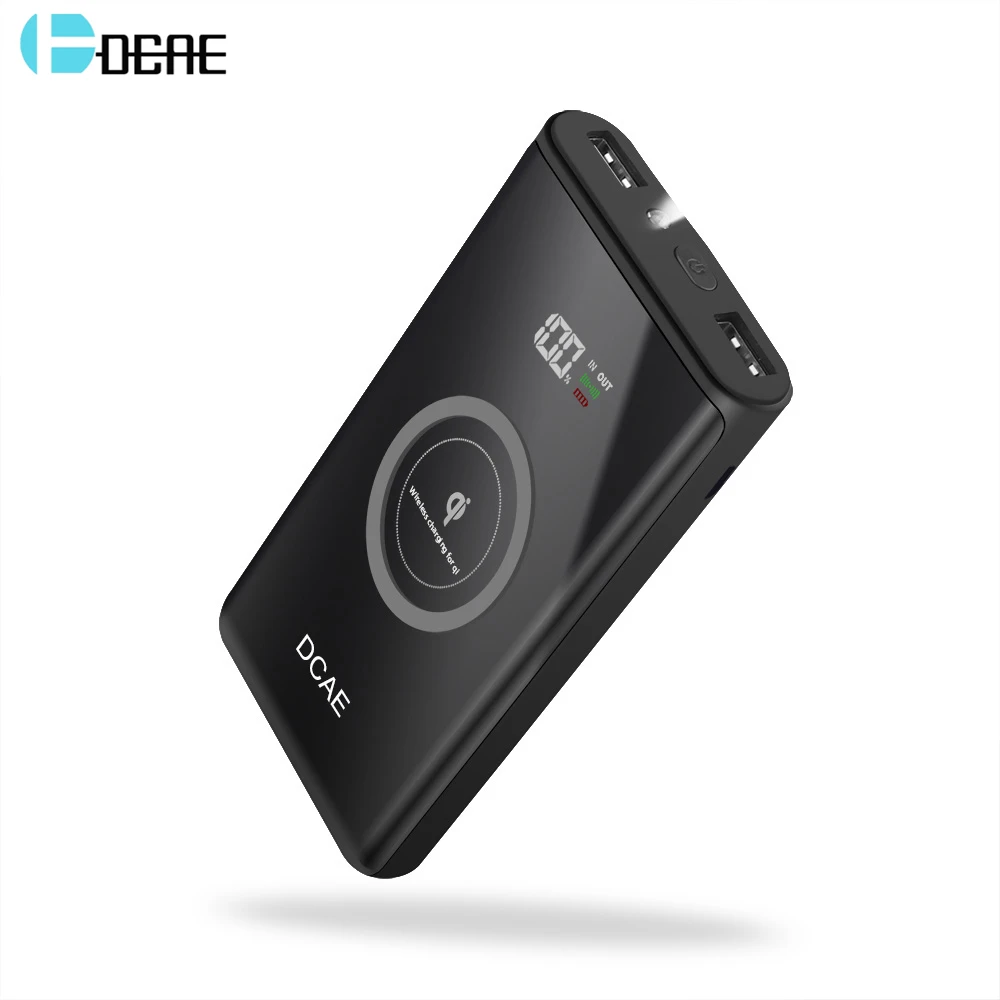 

DCAE Dual USB Wireless Power Bank 10000mah QI Wireless Charger Power Bank with Type C & Micro Port Wireless Charging PowerBank