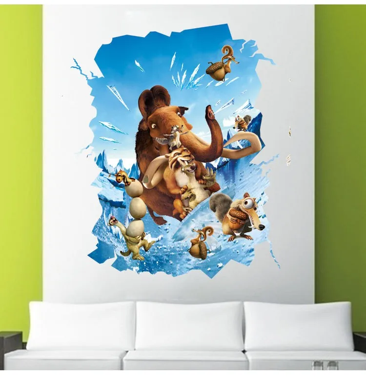 Ice Age 3d Wall Sticker Removable Pvc Material Catton Theme