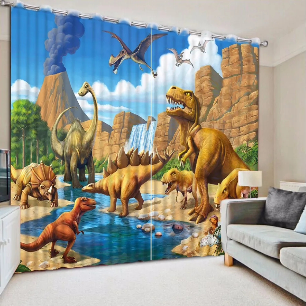 Ambesonne гостиная/спальня 3D шторы Животные Динозавр печати окна s 2 панели или 1 whope панель
