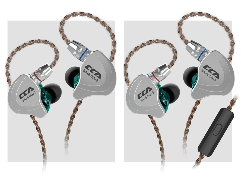 CCA C10 4BA+ 1DD 10 драйверы наушники в ухо HIFI 3,5 мм Проводная гарнитура с микрофоном Спорт DJ стерео для iphone/Xiaomi