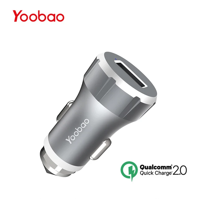 Yoobao автомобильное-Зарядное устройство Qualcomm Quick Charge 2,0 Быстрая зарядка автомобиля металла Зарядное устройство для iPhone 7 6 5 Xiaomi Mi samsung huawei автомобиля Зарядное устройство