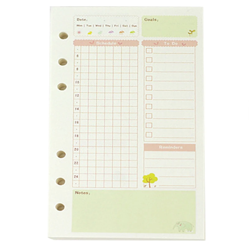 

A5 Cute replacement diary refills spiral notebook replace core loose leaf stationery gift school planner ring binder paper