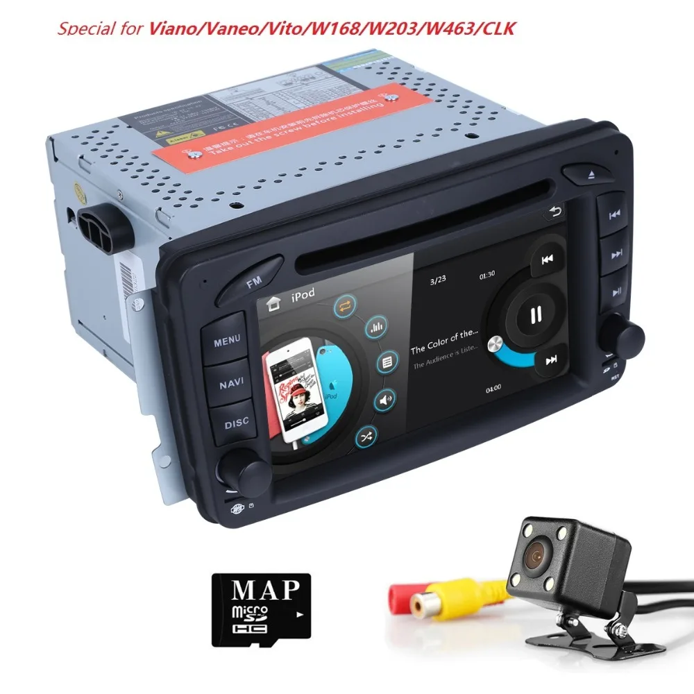 Sale 2Din AutoRadio Car DVD Player For Mercedes/Benz/W209/W203/W168/M/ML/W163/W463/Viano/W639/Vito/Vaneo 1998-2006 Audio GPS Navi BT 4
