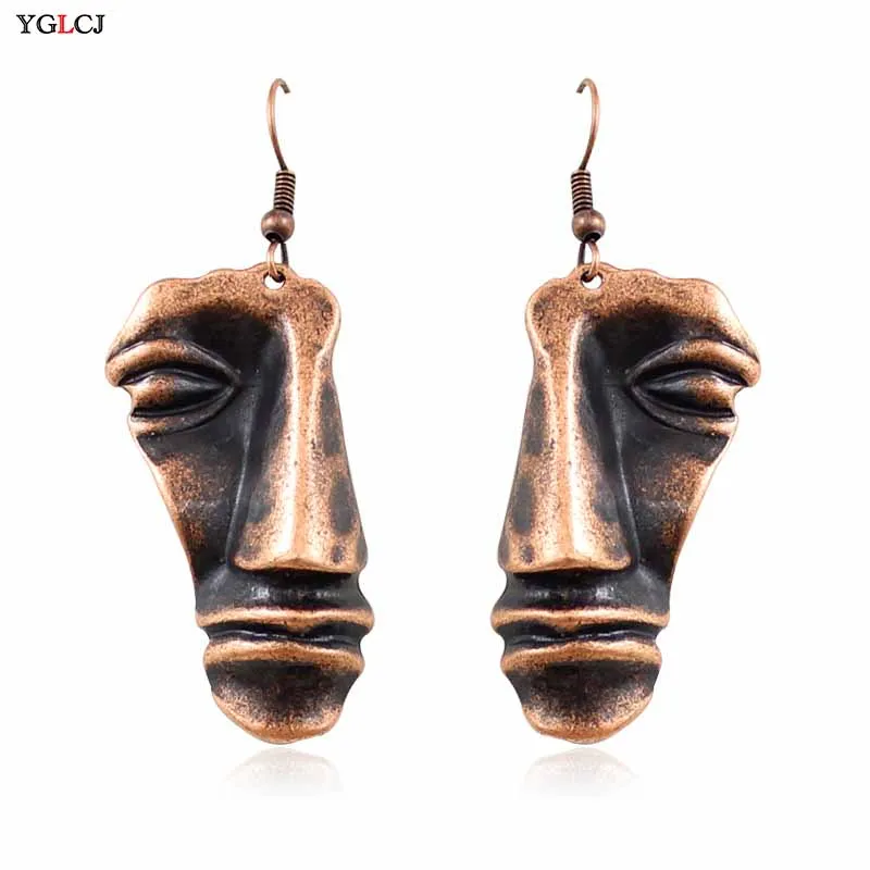 

Exaggerated Face Lady Earrings Alloy Abstract Art Stone Art Bohemian Face Earrings Women Earrings Fashion Jewelry Gifts