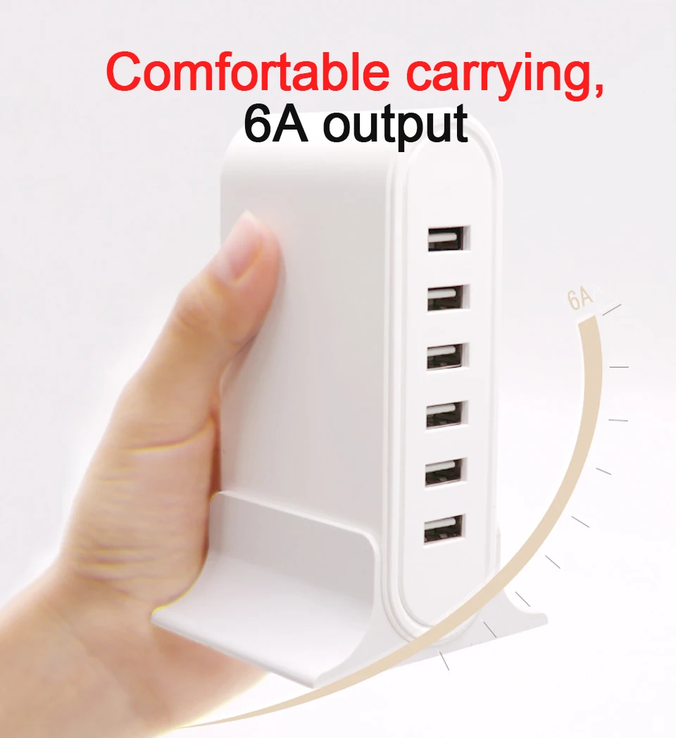 6USB Chargers 5V6A Mobile Phone Charging Socket Travel Wall Power Adapter Universal 6Ports EU UK US AU To usb Conversion socket (4)