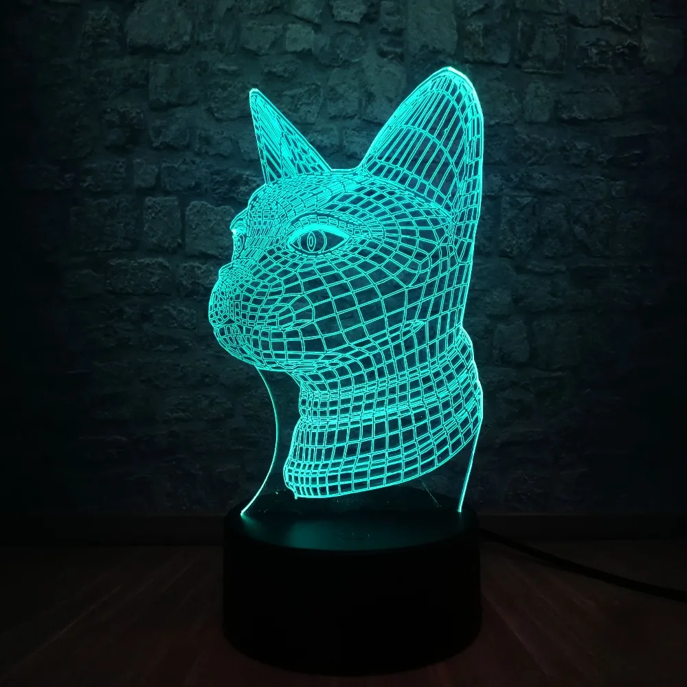 Beckoning Cat настольная лампа для дома меняющая цвета 3D светодиодный ночник