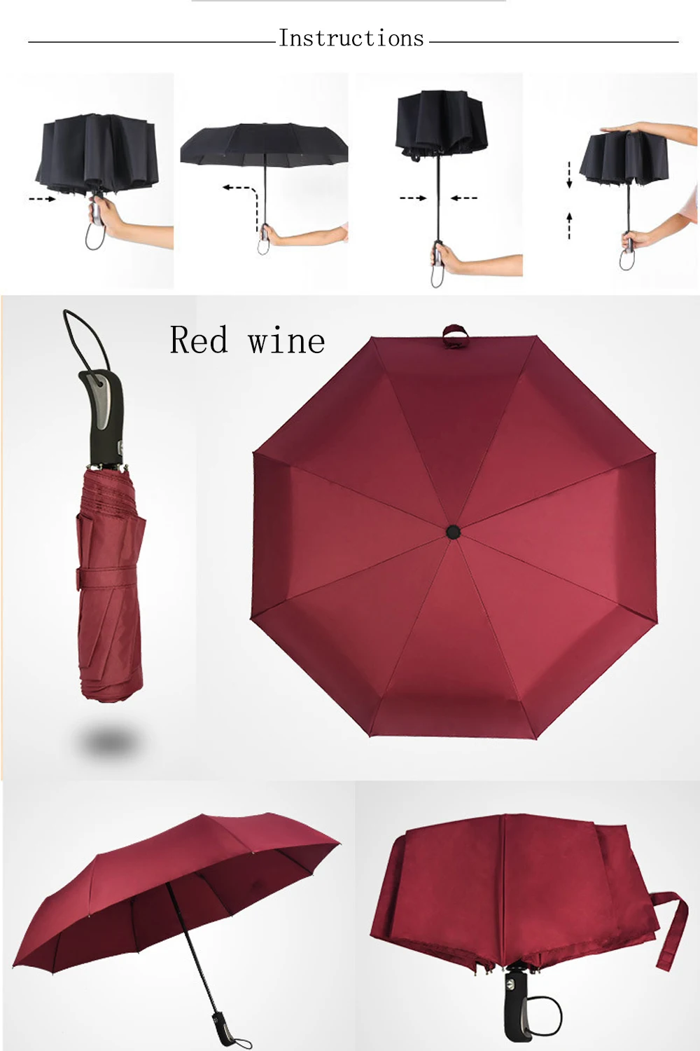 Ветрозащитный складной автоматический зонт от дождя для женщин, роскошный большой Ветрозащитный зонтик от дождя для мужчин с черным покрытием 10 к