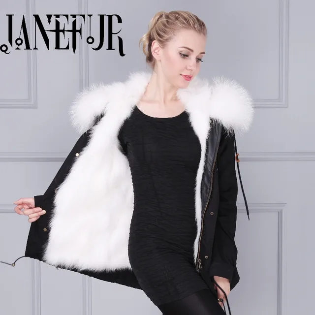Cheap Brand fashion cold winter outwear 2016 new natural fox real fox fur lined parka with natural big size raccoon fur collar trim