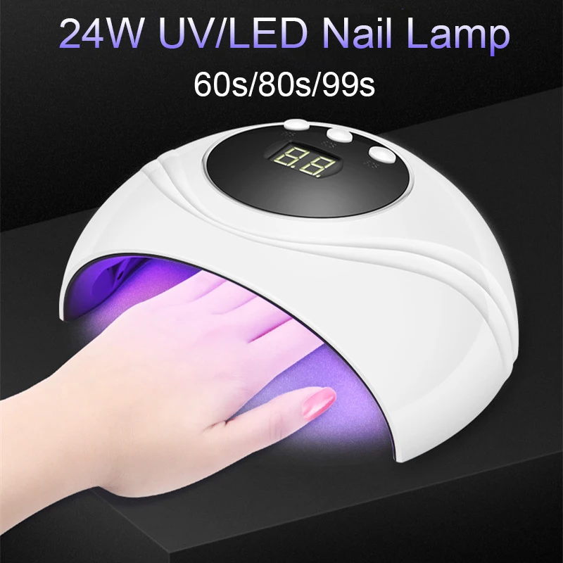 

Yinikiz 24w Nail Uv Led Lamp Smart Sensor Display Nails Dryer 3 Button 60s/80s/99s Timer Nail Art Tools