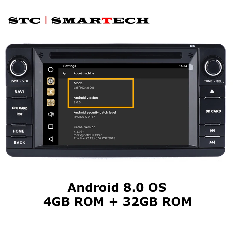 Best SMARTECH 2din Android 8.0 4GB RAM 32GB ROM car dvd player gps navigation autoradio for MITSUBISHI OUTLANDER with CAN-BUS decoder 3