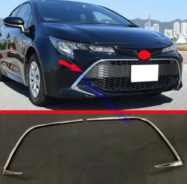 

For 2019 Toyota Corolla E210 Sport Hatch Hatchback Auris ABS Chrome Front Center Mesh Grille Grill Cover Radiator Strip Trim
