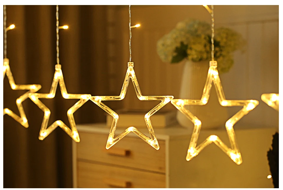 3M Romantic Fairy Lights Holiday Led Stars String Light 110V 220V Tail Plug Stars Garland Lights For Wedding Holiday Decoration