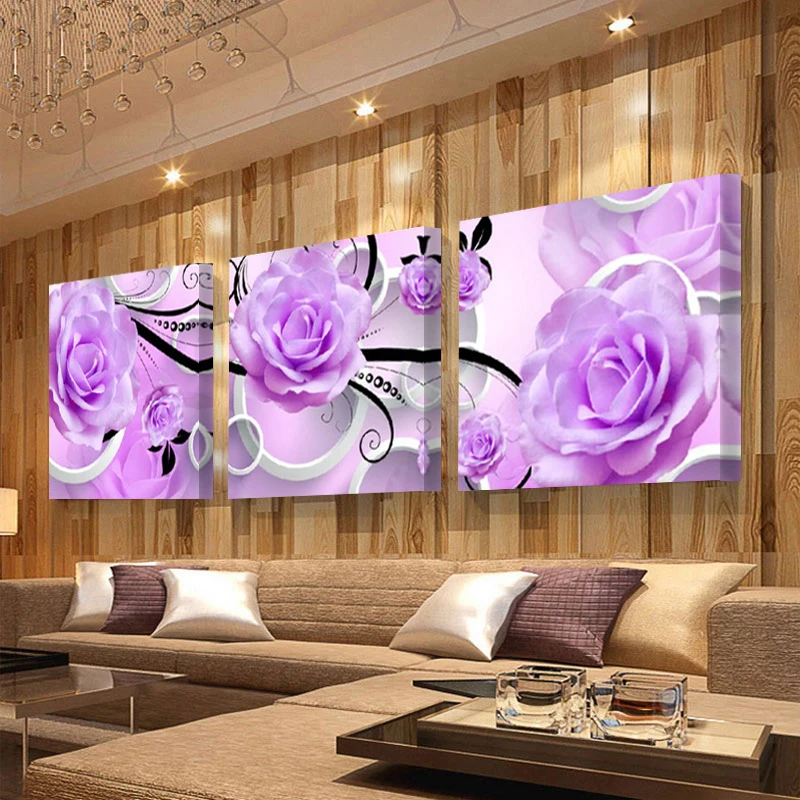 

Full diamond embroidery flowers diy diamond painting Triptych peony 3d square drill diamond mosaic icon paste full crafts