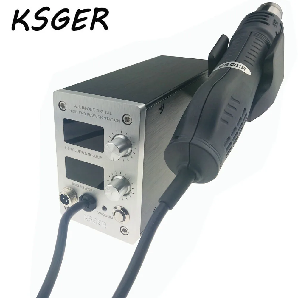 KSGER STM32 OLED T12 температура 2 в 1 все в одном фена для фена, цифровая паяльная станция, паяльная станция с железной ручкой