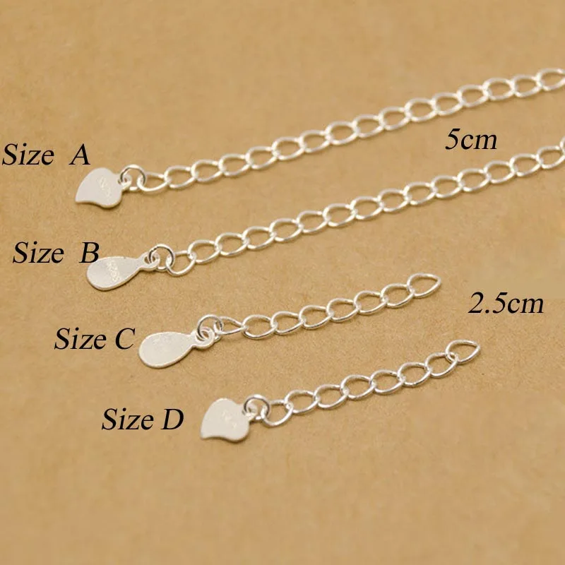 

10PCS/Lots 925 Sterling Silver Extender Chain Heat Baseball 5cm 2.5cm For Jewelry Bracelet Necklace Charms Findings Accessories