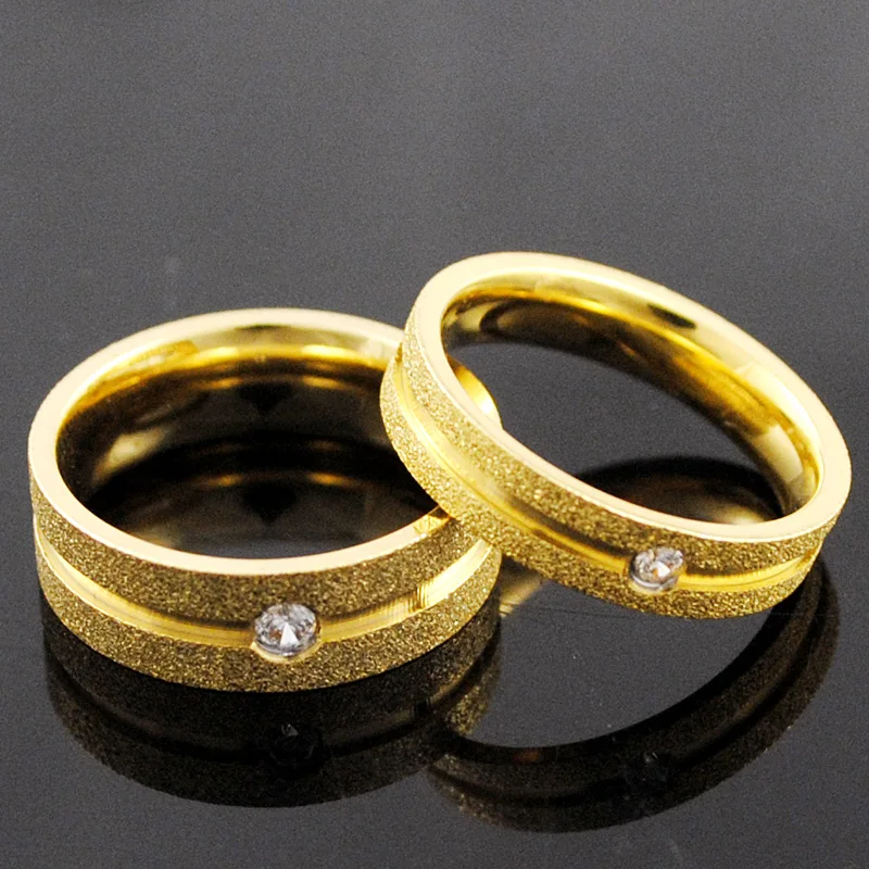 Романтическое Золотое матовое кольцо со стразами для мужчин и женщин влюбленных