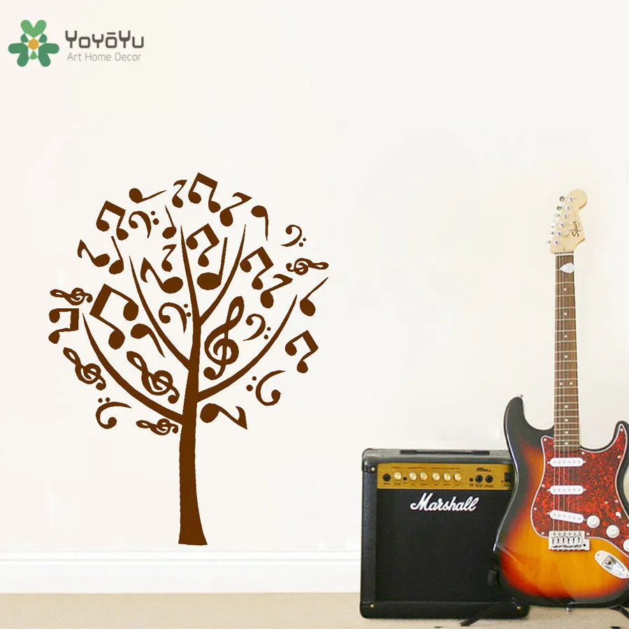 

YOYOYU Vinyl Wall Decal Notes composition Music Tree Plant Simple Art Home Room Mirror Decoration Sticker FD058