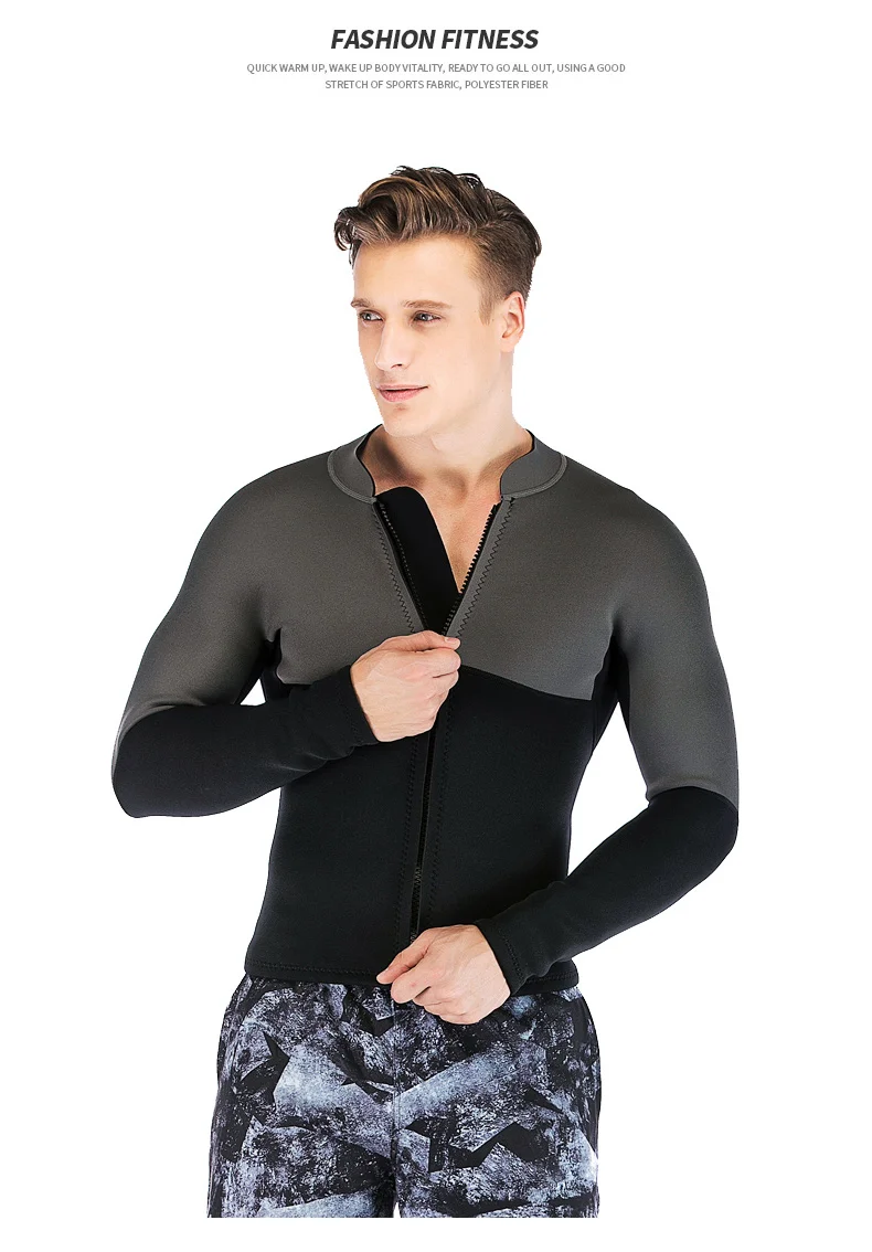 SBART 3 мм черный серый гидрокостюм куртка держать теплый неопреновый анти-Медузы устойчивый к царапинам Дайвинг костюм Сноркелинг купальник
