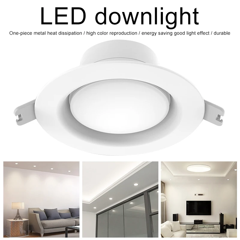 

Downlight 5W LED Light Lamp WiFi Adjustable Color Temperature Round Ceiling Recessed Light CLH@8