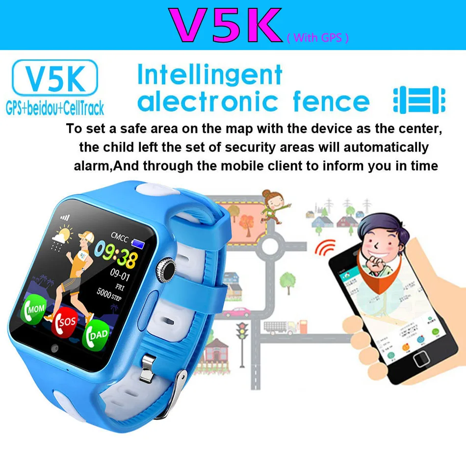 V5K GPS Смарт часы, V5+ V5 Plus LBS, Детская безопасность анти-потеря трекер жизни водонепроницаемый 1,54 ''экран Камера ребенок безопасный SOS часы