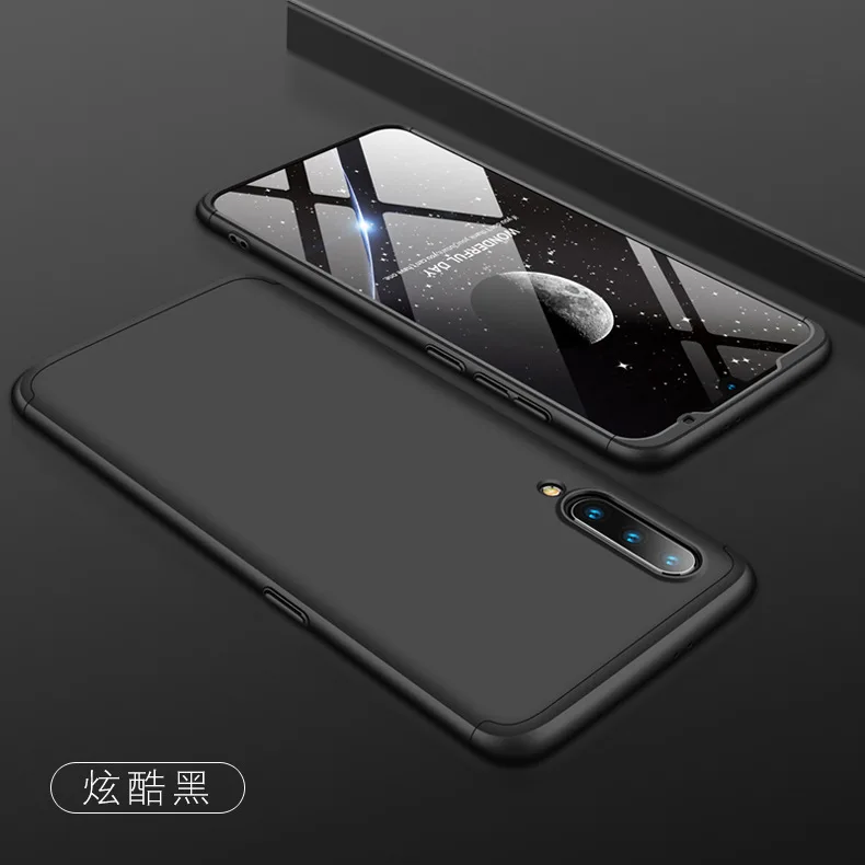 Жесткий чехол 3 в 1 для Xiaomi Mi 9, матовый Защитный Гибридный чехол для xiaomi mi 9 Se 9Se 360, полный чехол для телефона - Цвет: Black