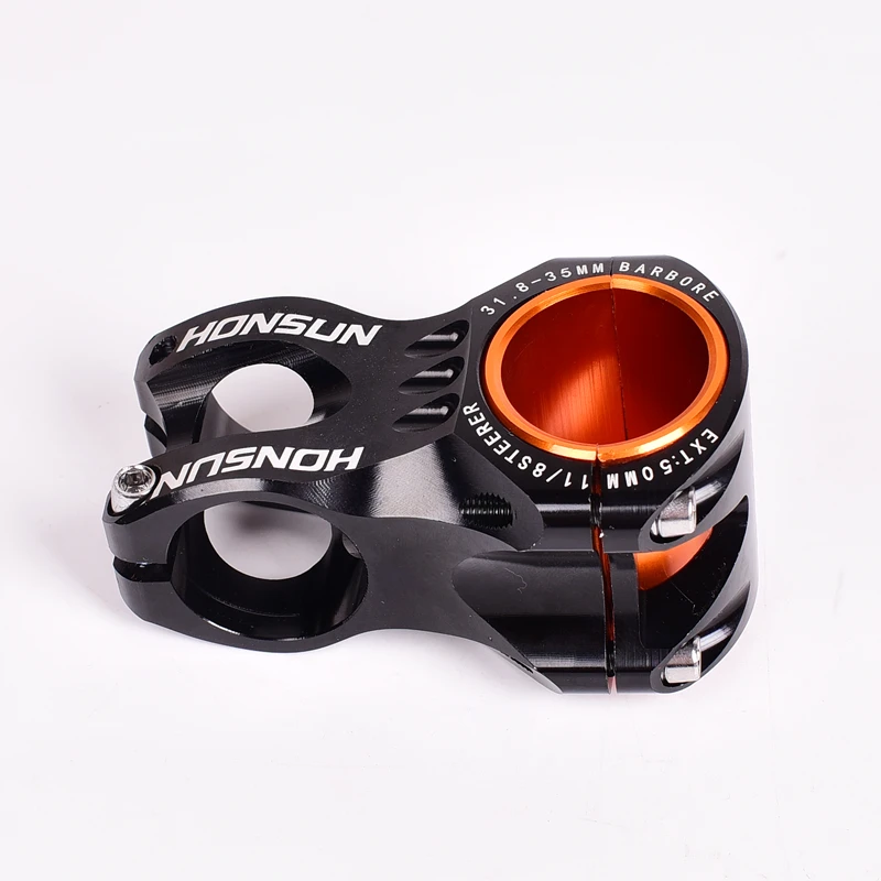 HONSUN Bicycle Stem 31.8mm 35mm MTB Mountain Bike Handlebar 28.6mm Ahead Short 50mm 0 Degree 158g Al-Alloy Hollow CNC AM/XC