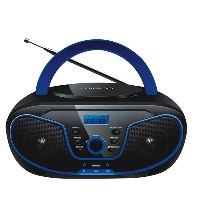 Verdrag Piraat woonadres LONPOO CD Speaker Mini Portable CD Player Boombox Bluetooth Speaker MP3 USB  FM Radio Wireless Earphone AUX Stereo Speaker