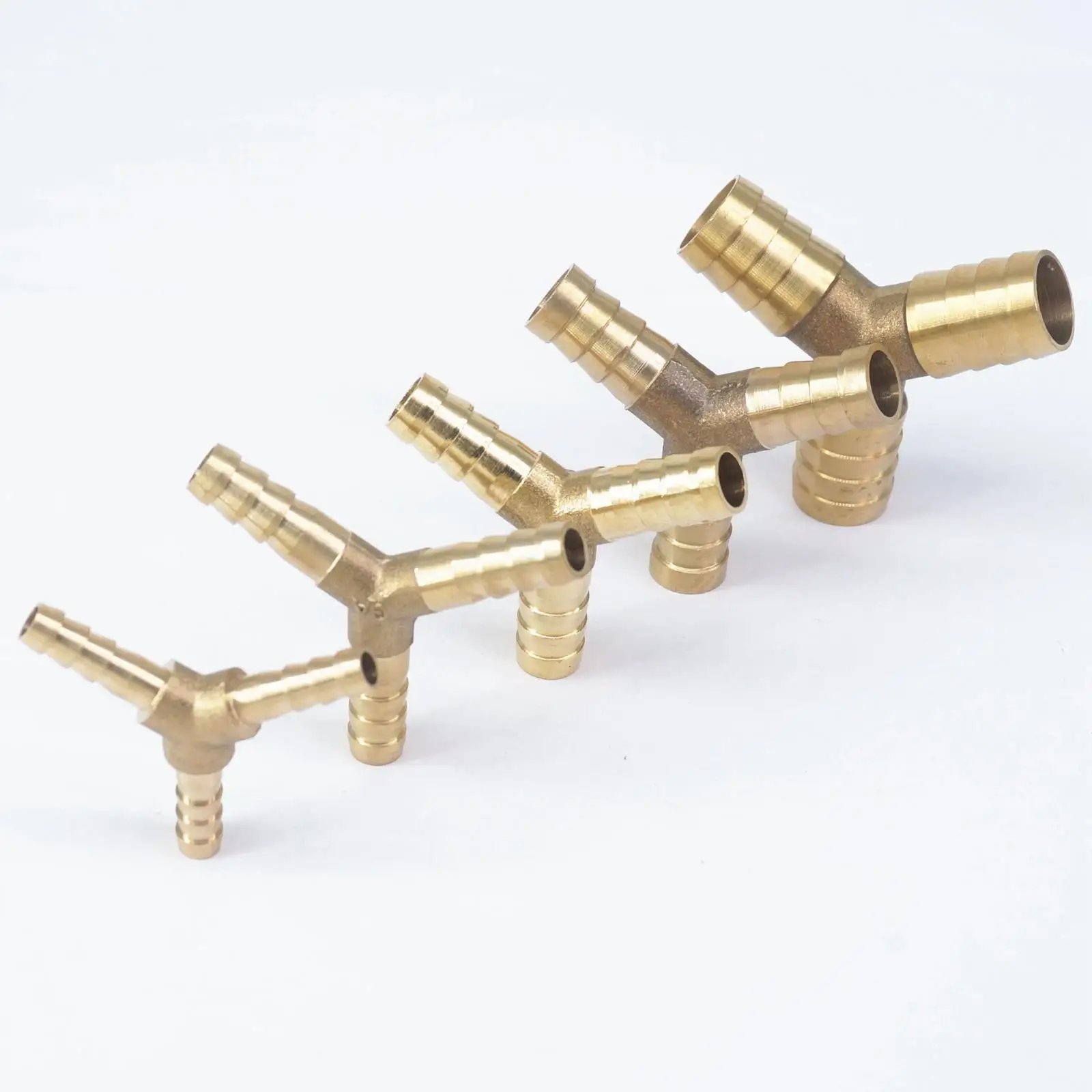 

2pcs Fit Hose Barb I.D 3mm 4mm 5mm 6mm 7mm 8mm 10mm 12mm 14mm 16mm 19mm Y Type 3 Ways Brass Connectors Fittings Pneumatic