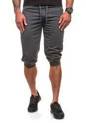 Шорты Для мужчин s бермуды Лето 2017 г. Для мужчин Однотонная одежда кружевное пляжное горячие брюки-карго Для мужчин пляжные шорты мужские