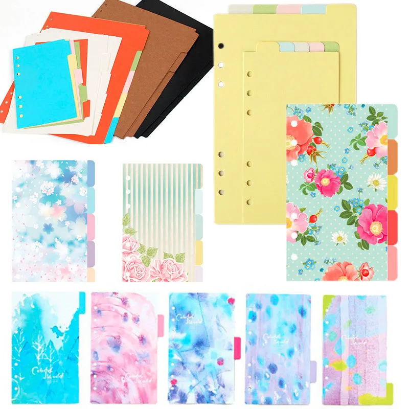 5-sheet-dokibook-journal-dividers-A5-A6-A7-B5-A4-black-kraft-white-index-separator-paper