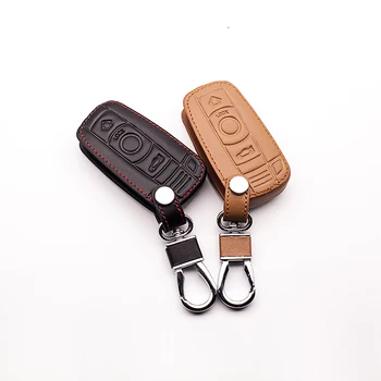 

High quality 100% Leather Key Cover for BMW 1/3 Series 5 Series X1 X3 X5 X6 Z4 Key Remote Control Box Auto Accessories