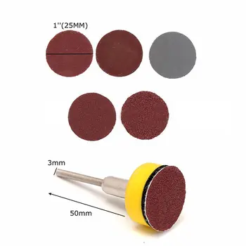 

100Pcs 1 Mixed Grit Hook & Loop Sanding Discs Sandpaper+Backer Pad&Shank 3000g