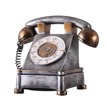 

Home Decor European Retro Telephone Ornaments Telephone Miniature Store Coins Resin Crafts Money Box Home Decoration Accessories