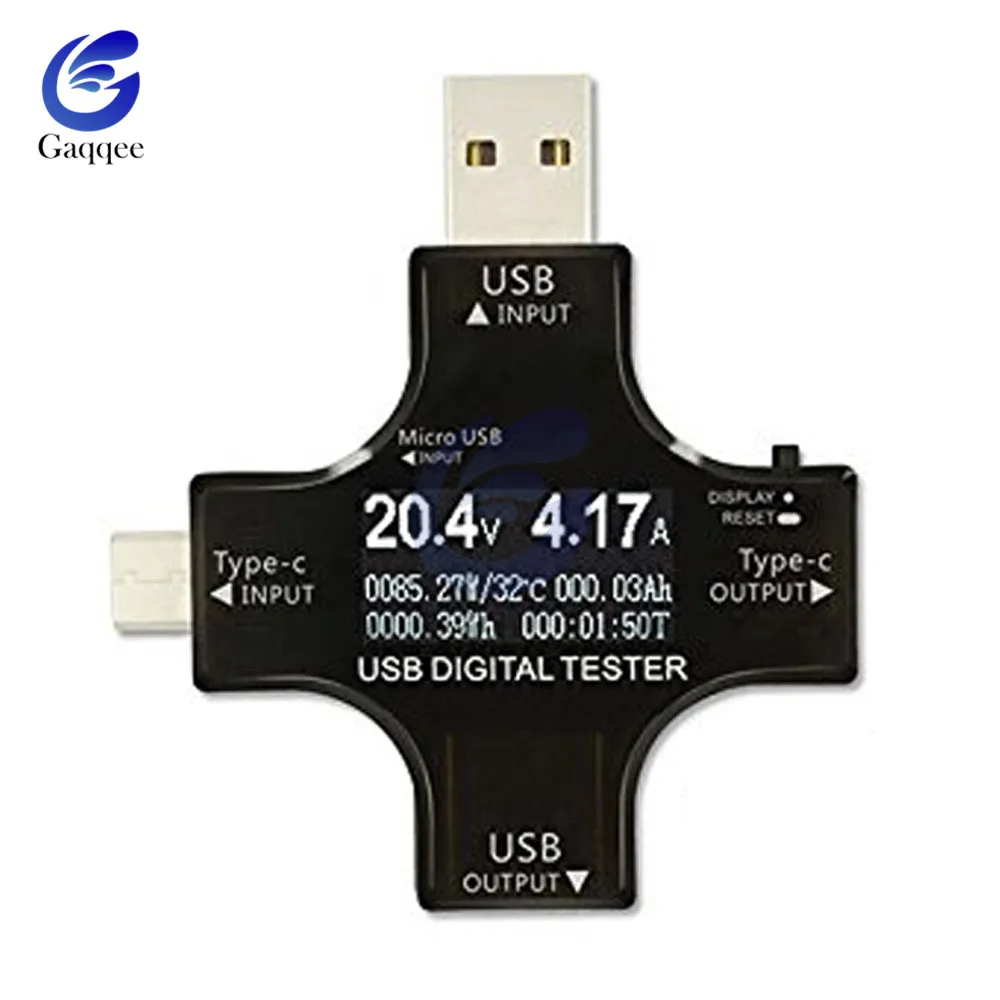 QC2.0 3,0 type-C USB тестер постоянного тока цифровой вольтметр амперитор напряжение измеритель тока Амперметр детектор банк питания индикатор зарядного устройства