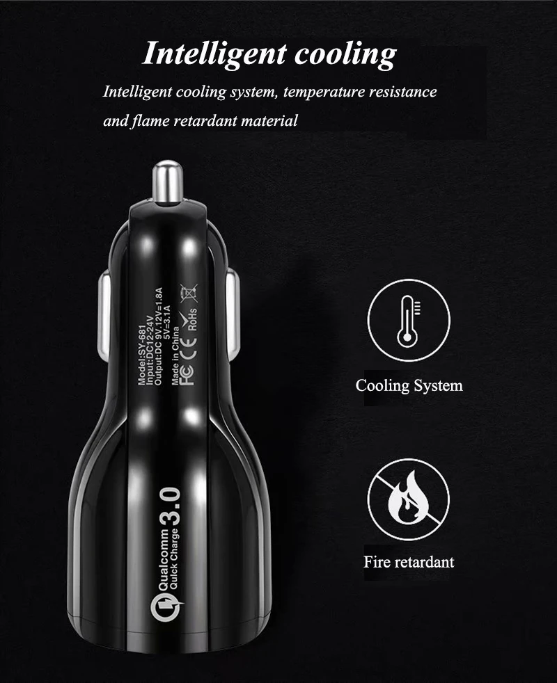 07Riggler QC3.0 Car Charger Dual USB Port 