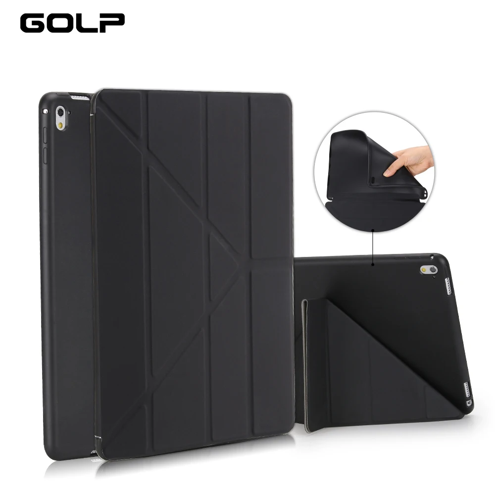 

Case for iPad Pro 9.7", GOLP Ultra Slim PU Leather Color Optional Magnetic Cover translucent TPU back Case for iPad Pro 9.7"
