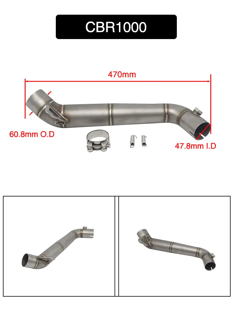 Alconstar-CBR300 CB400 CBR500 CBR1000 мотоцикл глушитель Средний Соединительная труба слипоны для Honda cbr300 CB400 CBR500 CBR1000