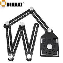 Мульти шаблон 6-Угловая линейка складной Линейки инструмент с плитка позиционирования диафрагма линейка; Деревообработка измерительные приборы Инструмент