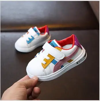 

New 1-3-6 years old fashion children casual shoes baby boy and girl soft bottom shoes high quality non-slip white kids sneakers